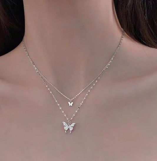 Butterfly Double Layer Necklace