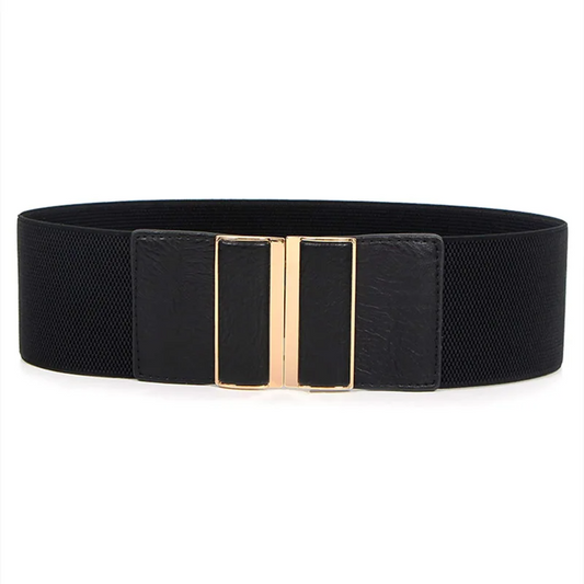 7cm Wide Ladies Gold Sliver Metal Sequin Square Women Elastic Belt