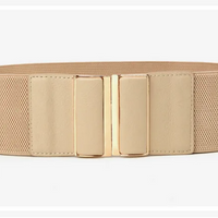 7cm Wide Ladies Gold Sliver Metal Sequin Square Women Elastic Belt