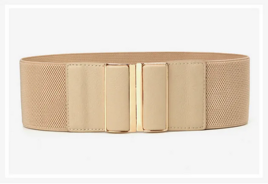 7cm Wide Ladies Gold Sliver Metal Sequin Square Women Elastic Belt