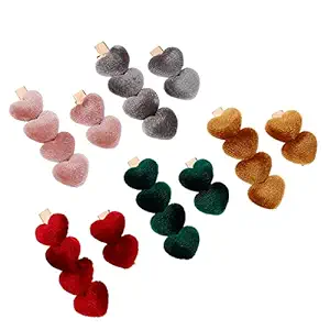 2pcs/set Hair Clips Accessories velvet Fabric Love Design Hairpin